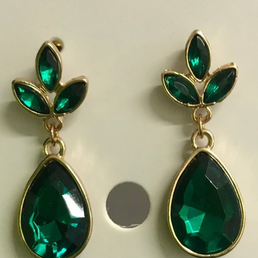 SHS Emerald Green Crystal Drop Earrings | Jewellery