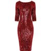 Pretty Kitty Fashion Velour Sequin Wiggle Dress | Wiggle Dresses