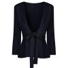 Pretty Kitty Fashion Navy Long Sleeve Tie Front Jacket | Jackets & Coats