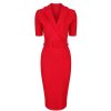 Pretty Kitty Fashion Belted Half Sleeve Colla Wiggle Office Dress | Wiggle Dresses