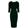 Pretty Kitty Fashion Vintage Forest Wrap Over Midi Pencil Dress | Pencil Dresses