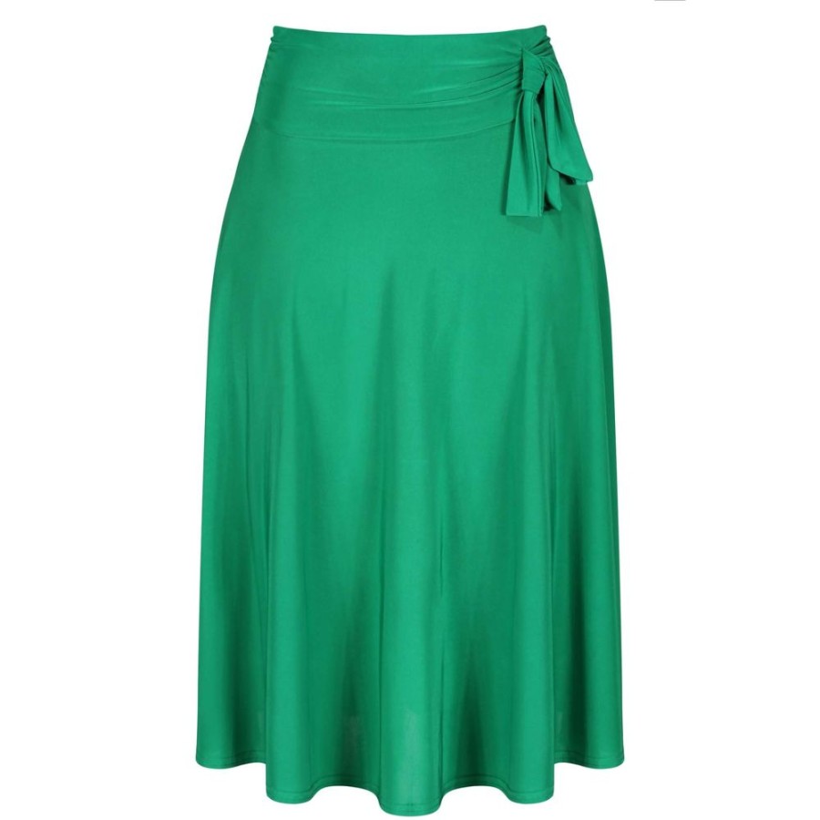 Pretty Kitty Fashion Emerald Pin Up Slinky Swing Office Work Flare Skirt | Skirts