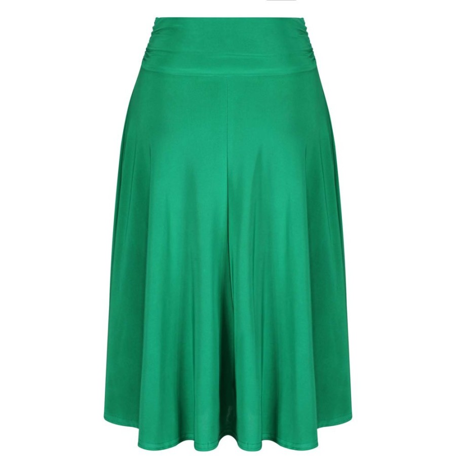 Pretty Kitty Fashion Emerald Pin Up Slinky Swing Office Work Flare Skirt | Skirts