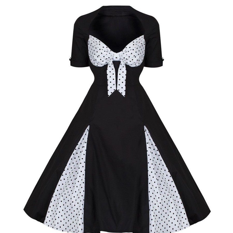 Pretty Kitty Fashion And White Polka Dot Retro 50S Rockabilly Dress | Polka Dot Dresses