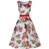 Pretty Kitty Fashion And Multi Colour Floral Print Vintage 50S Swing Dress | Rockabilly Dresses