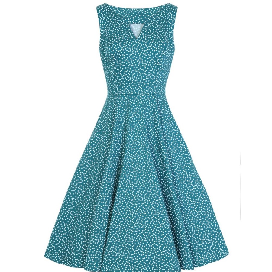 Pretty Kitty Fashion And White Polka Dot 50S Cut Out Swing Dress | 50S Swing Dresses