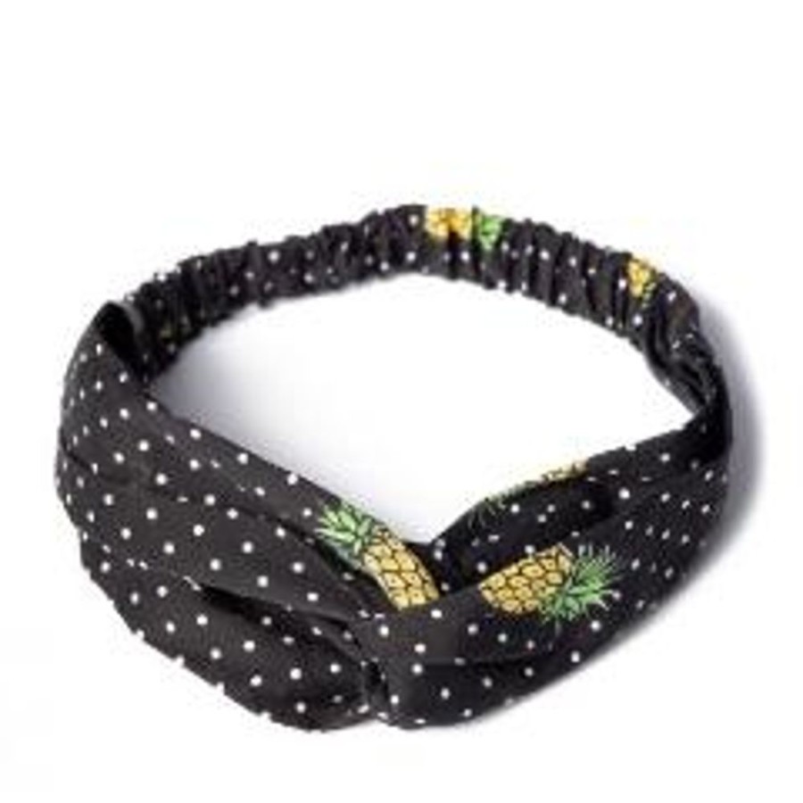 Pretty Kitty Fashion Black And White Polka Dot Pineapple Print Vintage Headscarf | Hair & Beauty