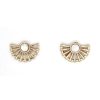 Isles And Stars Gold And Mother Of Pearl Fan Shape Earrings | Jewellery