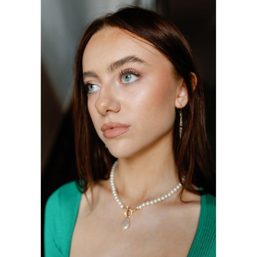 White Leaf co Pearl Choker Pearl Drop Necklace | Jewellery