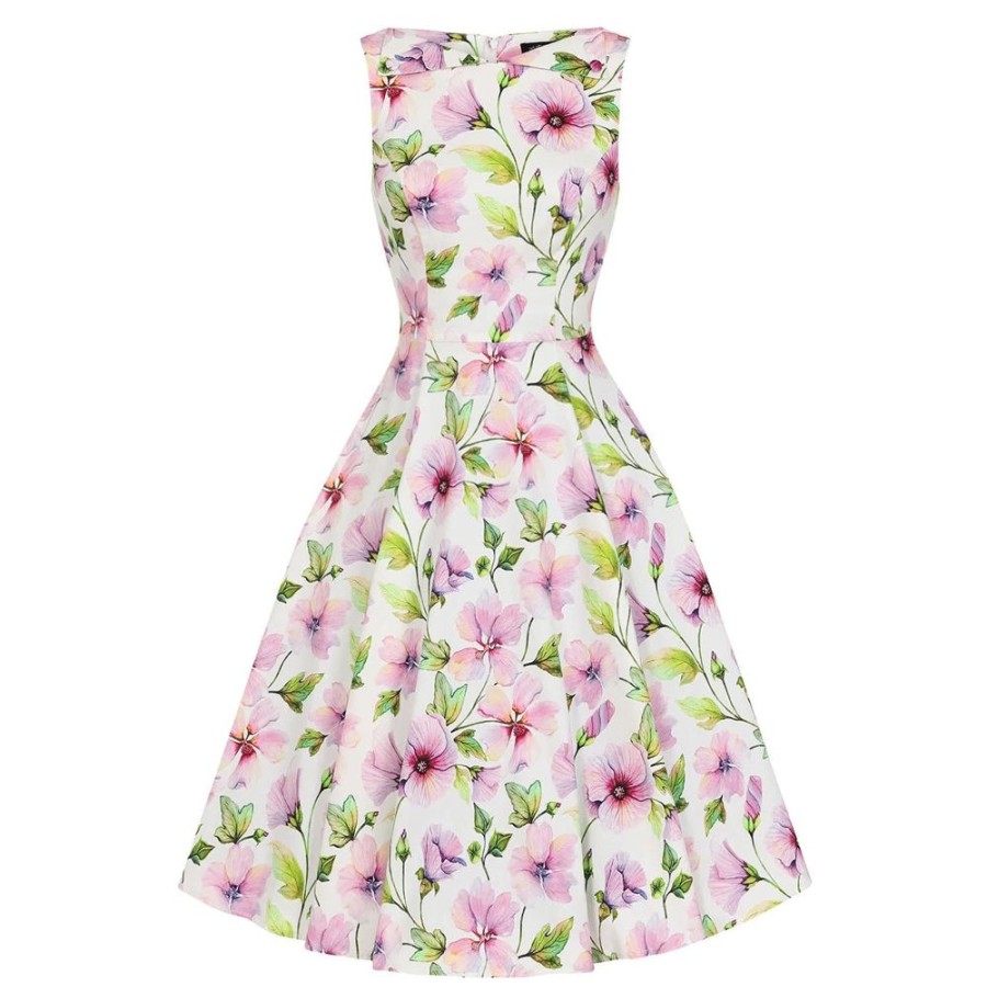 Pretty Kitty Fashion Spring Floral Print Audrey Style 50S Swing Dress | Floral Dresses