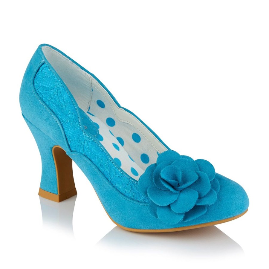 Ruby Shoo Ruby Shoo Chrissie Turquoise Heeled Corsage Court Shoes | Shoes