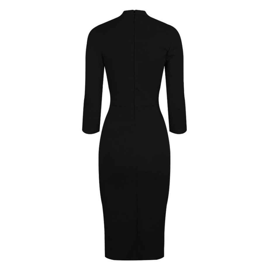 Pretty Kitty Fashion High Neck 3/4 Sleeve Choker Bodycon Pencil Dress | Party Dresses