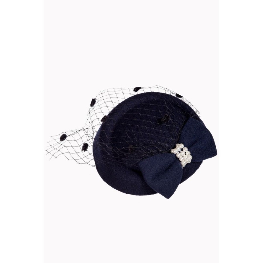 Pretty Kitty Fashion Navy Blue Vintage Retro Pillbox Hat Fascinator | Hats & Fascinators