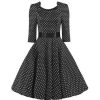 Pretty Kitty Fashion Black And White Polka Dot Long Sleeve Swing Dress | Polka Dot Dresses