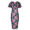 Pretty Kitty Fashion And Pink Floral Print Half Sleeve Deep V Neck Crossover Top Wigg | Wiggle Dresses