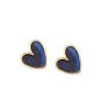 White Leaf Blue Heart Stud Earrings | Jewellery