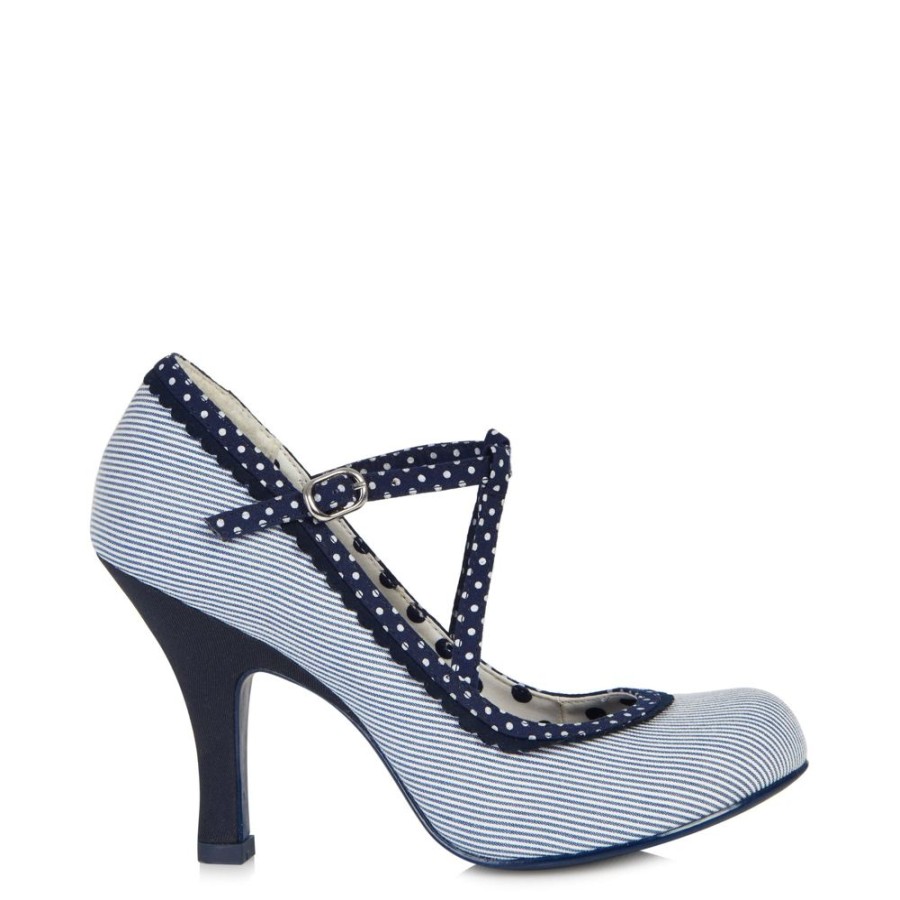 Ruby Shoo Ruby Shoo Jessica Blue And White Stripe Strappy Heels | Shoes