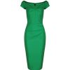 Pretty Kitty Fashion Emerald Notch Neck Cap Sleeve Bodycon Pencil Dress | Pencil Dresses